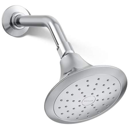 Kohler Forte 1.75 GPM Single Function Shower Head with MasterClean and Katalyst Air-Induction Spray Technology Polished Chrome