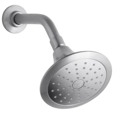 Kohler Forte 1.75 GPM Single Function Shower Head with MasterClean and Katalyst Air-Induction Spray Technology Brushed Chrome