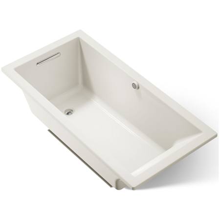 Kohler Underscore 60" Soaking Tub with Reversible Drain and Bask Heating Technology Biscuit