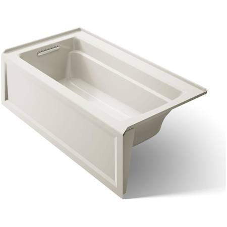 Kohler Archer 60" Alcove Soaking Bath Tub with Bask Heating and Left Drain Biscuit