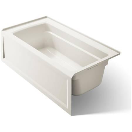 Kohler Archer Collection 60" Three Wall Alcove Soaker Bath Tub with Armrests, Lumbar Support and Right Drain Biscuit