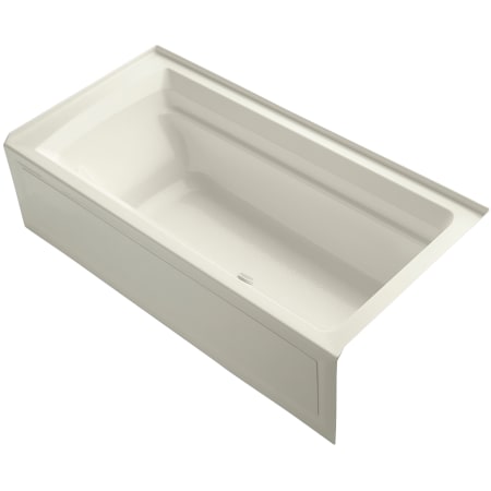 Kohler Archer 72" Three Wall Alcove Acrylic Air Tub with Right Drain and Overflow - Comfort Depth Design Biscuit