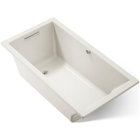 Kohler Underscore 60" Soaking Tub with Reversible Drain and Bask Heating Technology Biscuit