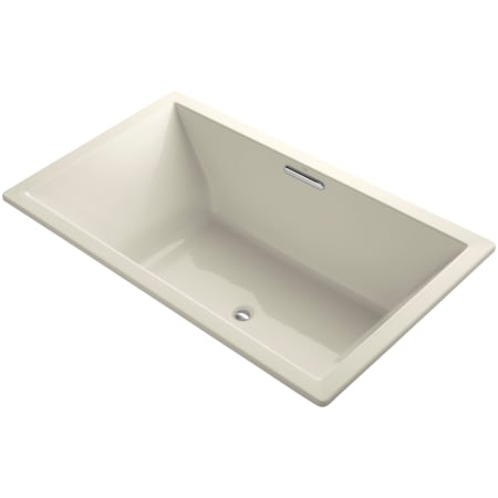 Kohler Underscore 72" Soaking Tub with Center Drain and Bask Heating Technology Almond