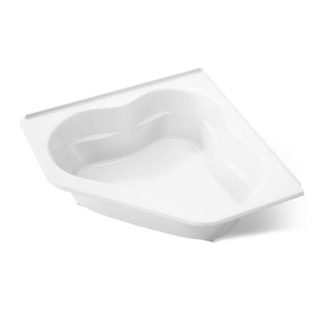 Kohler Tercet Collection 60" Corner Soaking Bath Tub with Center Drain White