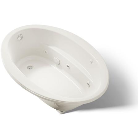 Kohler Sunward 60" Drop-In Jetted Whirlpool Bath Tub - Reversible Drain Biscuit