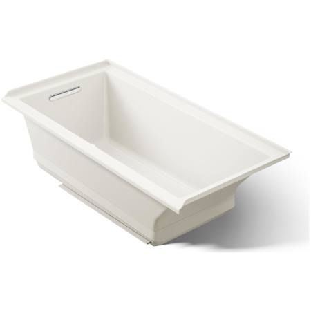 Kohler Underscore Rectangle 60" Three Wall Alcove Acrylic Air Tub with Left Drain and Overflow Biscuit
