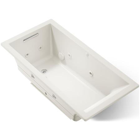 Kohler Underscore Rectangle 60" Drop In Acrylic Air / Whirlpool Tub with Reversible Drain and Overflow Biscuit
