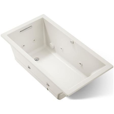 Kohler Underscore Rectangle 60" Drop In Acrylic Air / Whirlpool Tub with Reversible Drain and Overflow Biscuit
