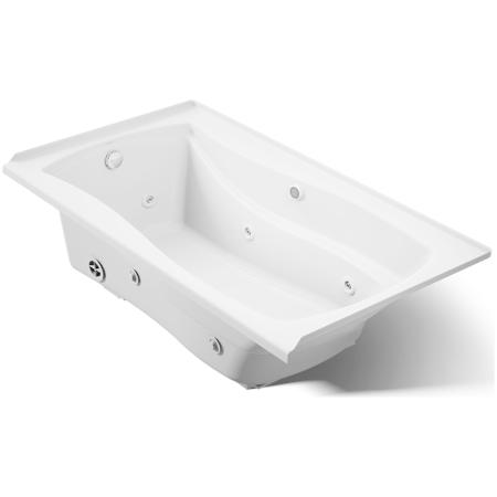 Kohler Mariposa Collection 66" Three Wall Alcove Jetted Whirlpool Bath Tub with Left Side Drain White