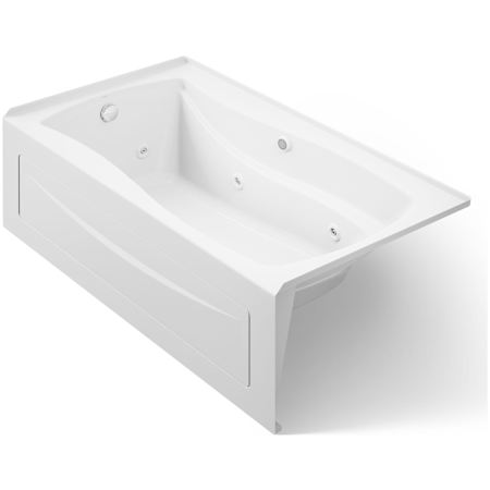 Kohler Mariposa 66" Three Wall Alcove Jetted Whirlpool Bath Tub with Left Drain and Bask Heating Technology White