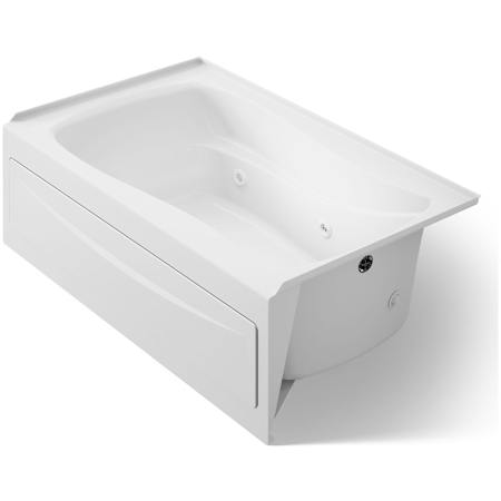 Kohler Mariposa Collection 60" Three Wall Alcove Jetted Whirlpool Bath Tub with Right Side Drain White
