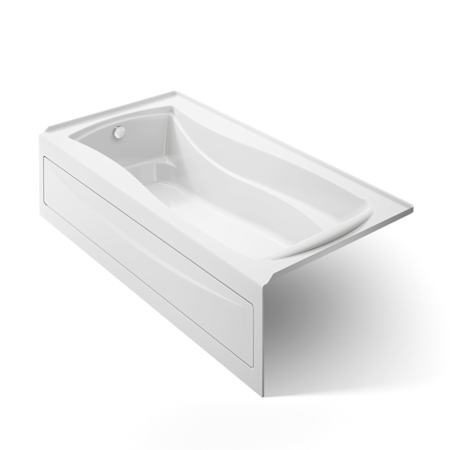 Kohler Mariposa Collection 72" Three Wall Alcove Soaking Bath Tub with Left Hand Drain, Apron Front and Integral Tile Flange White