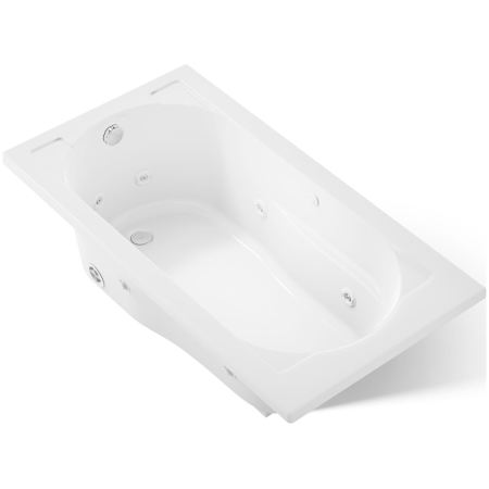 Kohler Devonshire Collection 60" Drop In Jetted Whirlpool Bath Tub with Reversible Drain White