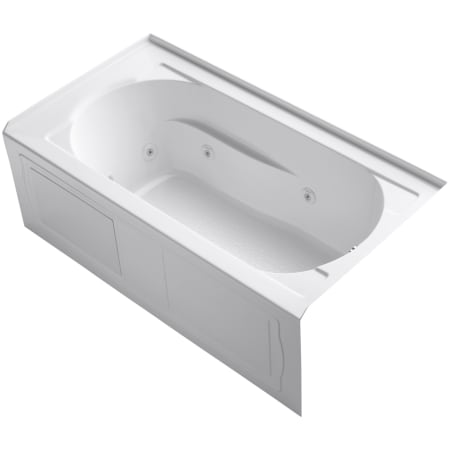 Kohler Devonshire Collection 60" Three Wall Alcove Jetted Whirlpool Bath Tub with Right Side Drain White