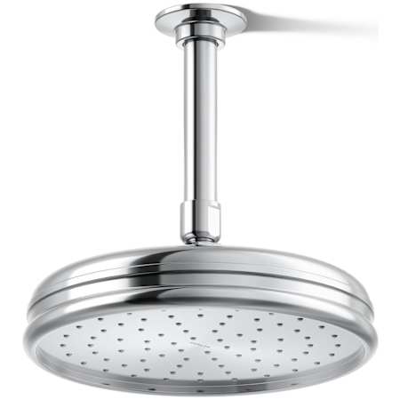 Kohler Traditional Round 8" Single Function 2.5 GPM Rainhead with MasterClean Sprayface and Katalyst Air-Induction Technology Polished Chrome
