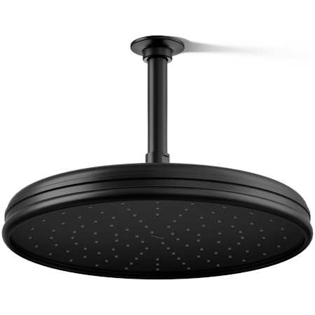 Kohler Traditional Round 12" Single Function 2.5 GPM Rainhead with MasterClean Sprayface and Katalyst Air-Induction Technology Matte Black