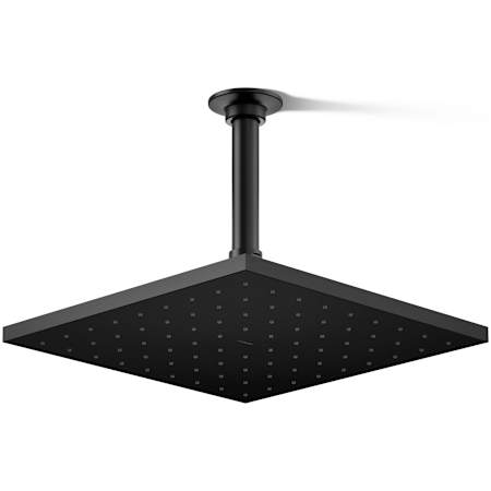 Kohler Radiant Contemporary Square 10" Single Function 1.75 GPM Rainhead with MasterClean Sprayface and Katalyst Air-Induction Technology Matte Black