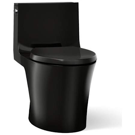 Kohler Veil One-piece Elongated Dual-Flush Toilet with Skirted Trapway Black Black