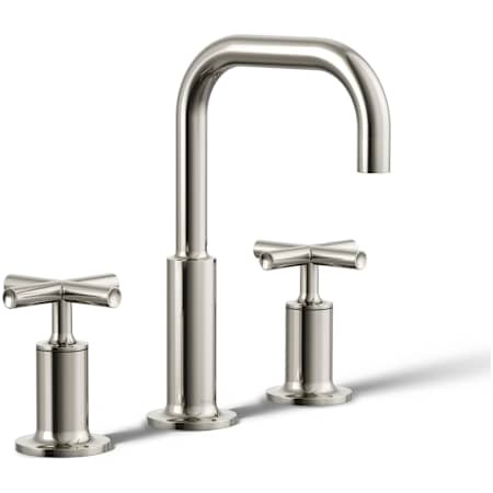 Kohler Purist 1.2 GPM Widespread Bathroom Faucet with Pop-Up Drain Assembly Polished Nickel