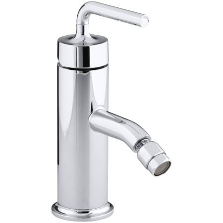 Kohler Purist Single Hole Bidet Faucet with Single Lever Handle and Pop-Up Drain Assembly Polished Chrome