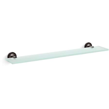 Kohler Purist 22-1/2" Brass and Tempered Glass Bathroom Shelf Brushed Graphite