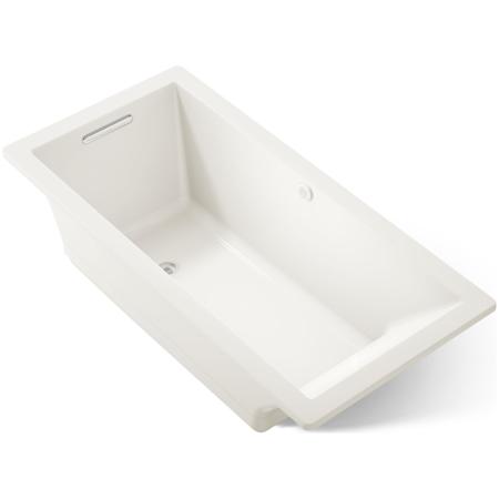 Kohler Underscore Rectangle 66" Drop In Acrylic Air Tub with Reversible Drain and Overflow Biscuit