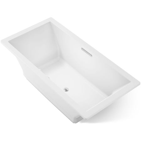 Kohler Underscore Rectangle 72" Drop In Acrylic Air Tub with Center Drain and Overflow White
