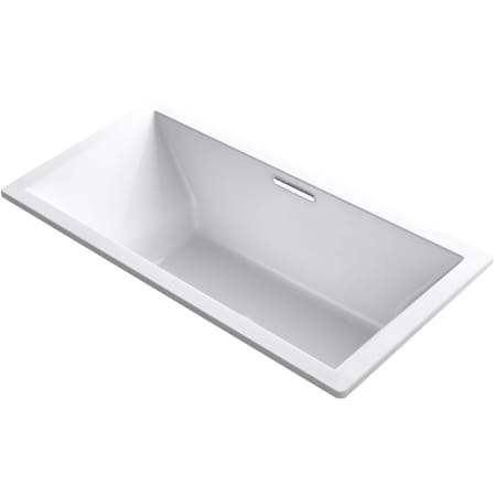 Kohler Underscore 72" Soaking Tub with Center Drain, Bask Heating, and VibrAcoustic Technology White
