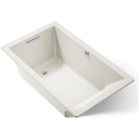 Kohler Underscore 60" Soaking Tub with Reversible Drain and Bask Heating Technology Biscuit