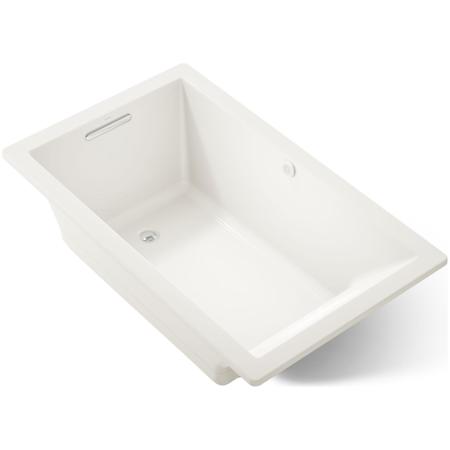 Kohler Underscore Rectangle 60" Drop In Acrylic Air Tub with Reversible Drain and Overflow Biscuit