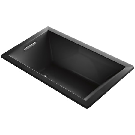 Kohler Underscore Rectangle 60" Drop In Acrylic Air Tub with Reversible Drain and Overflow Black Black