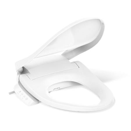 Kohler PureWash E525 Elongated Bidet Seat with Continuously Heated Water, Automatically UV Light Self-Cleaning Stainless Steel Wand, Front and Rear Wash Modes, Adjustable Water Temperature and Pressure, Quiet-Close, and Quick-Release Technologies White