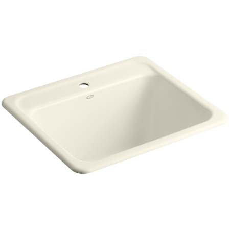 Kohler Glen Falls 25" Single Basin Undermount or Drop In Cast Iron Utility Sink with Single Faucet Hole Almond