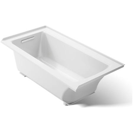 Kohler Archer 60" Alcove Acrylic Soaking Tub with Left Drain and Overflow White