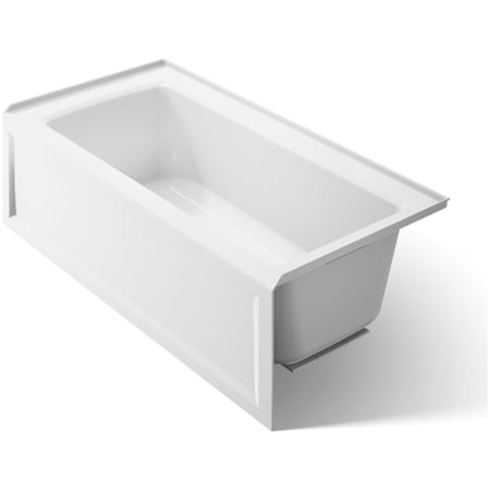 Kohler Archer Three Wall Alcove Soaking Tub with Right Hand Drain and Integral Apron White