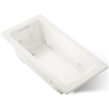 Kohler Archer 60" Drop-In Jetted Whirlpool Bath Tub - Reversible Drain Biscuit