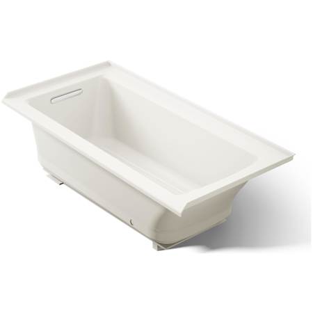 Kohler Archer 60" Drop In, Three Wall Alcove Acrylic Air Tub with Left Drain and Overflow - Comfort Depth Design Biscuit