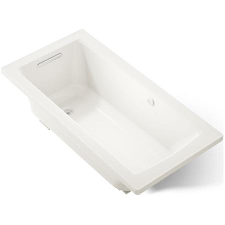 Kohler Archer 60" Drop In Acrylic Air Tub with Reversible Drain and Overflow - Bask Heated Surface and Comfort Depth Technology Biscuit