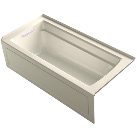 Kohler Archer 66" ExoCrylic Three-Wall Alcove Soaking Tub with Left Drain and Comfort Depth Design Almond