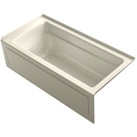 Kohler Archer 66" ExoCrylic Three-Wall Alcove Soaking Tub with Right Drain and Comfort Depth Design Almond