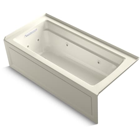 Kohler Archer 66" Three Wall Alcove Whirlpool Tub with Left Drain and Bask Biscuit