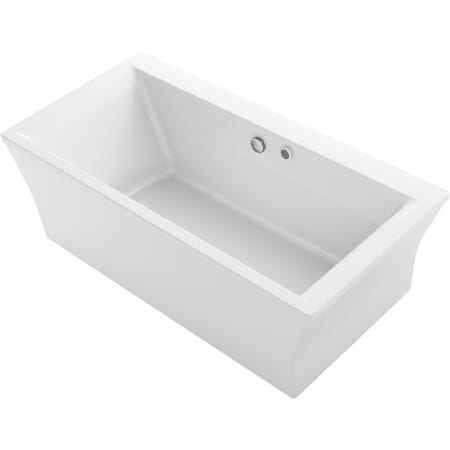 Kohler Stargaze 72" Free Standing Acrylic Air Tub with Center Drain, Overflow, and Fluted Shroud White