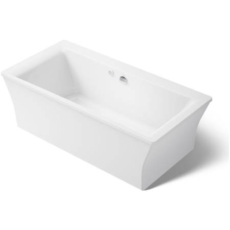 Kohler Stargaze 72" Free Standing Acrylic Air Tub with Center Drain and Overflow - Bask Heated Surface Technology White