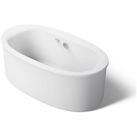 Kohler Sunstruck 66" Free Standing Acrylic Air Tub with Center Drain and Overflow - Bask Heated Surface Technology White