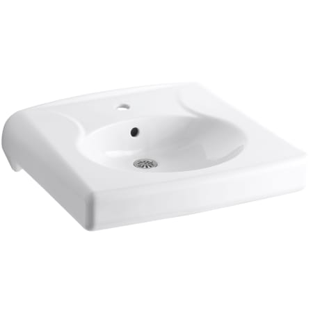 Kohler Brenham 14-3/8" Wall Mounted Bathroom Sink with 1 Hole Drilled and Overflow White