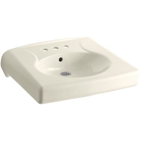 Kohler Brenham 14-3/8" Wall Mounted Bathroom Sink with 3 Holes Drilled and Overflow Almond