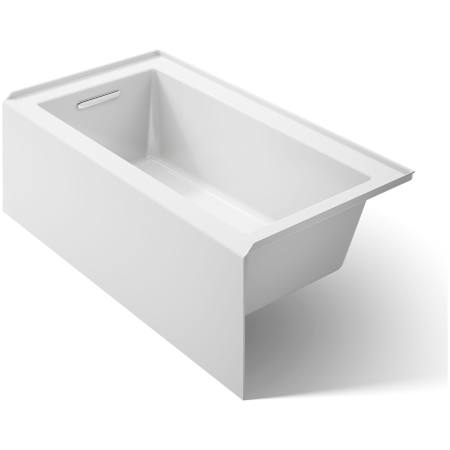 Kohler Underscore 60" Soaking Bathtub for Three Wall Alcove Installation with Left Drain and 68 Gallon Water Capacity White