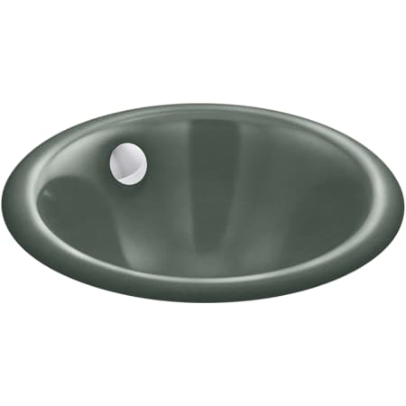 Kohler Iron Plains 12" Cast Iron Drop-In or Undermount Bathroom Sink with Overflow Basalt