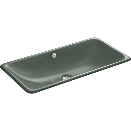 Kohler Iron Plains 30" Cast Iron Drop-In or Undermount Bathroom Sink with Overflow Basalt